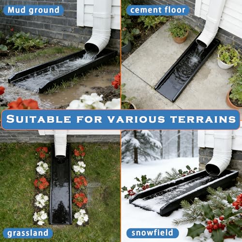 JMBay Metal Rain Gutter Downspout Splash Block, Durable Gutter Downspout Extension/Extender for Rain Water Drainage, Height-Adjustable Heavy Duty Gutter Splash Guard Suitable for Most House Courtyard