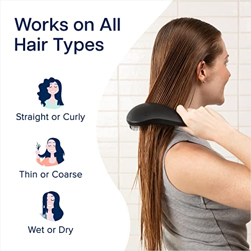 Crave Naturals Glide Thru Detangling Brush, Detangler Brush for Curly, Straight, Wet and Dry Hair Comb for Adults and Kids, Hair Accessories for Women, Black (Pack of 2) - color: Black, size: 2 Pack (Regular)