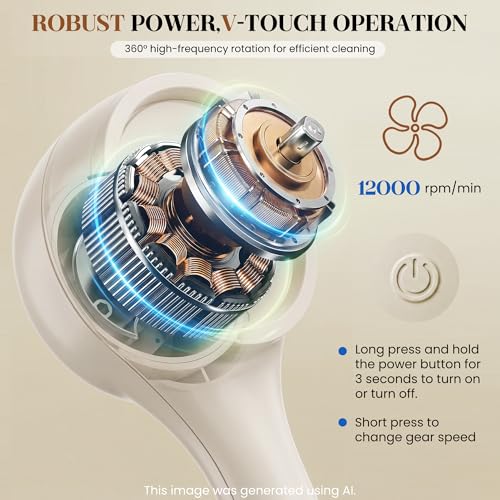 Electric Back Scrubber, Automatic Rotating Exfoliating Massage Bath Brush, Rechargeable, 2 Speed Settings for Cleansing, Exfoliating, and Massaging Skin. (Khaki) - color: Khaki