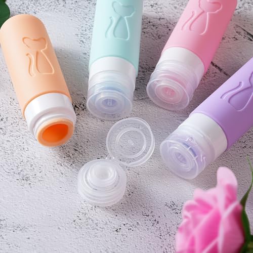 Zafit TSA Approved 3oz Leakproof Travel Bottles for Toiletries, Refillable Containers for Shampoo Conditioner Lotion Body Wash(Multicolored C) - color: Multicolored C