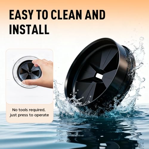 2PCS 3 3/8" Garbage Disposal Splash Guard | Upgraded Noise-Reducing Nitrile Collar Drain Plugs, Sink Baffle QCB-AM Replacement for InSinkErator Evolution Series, Black