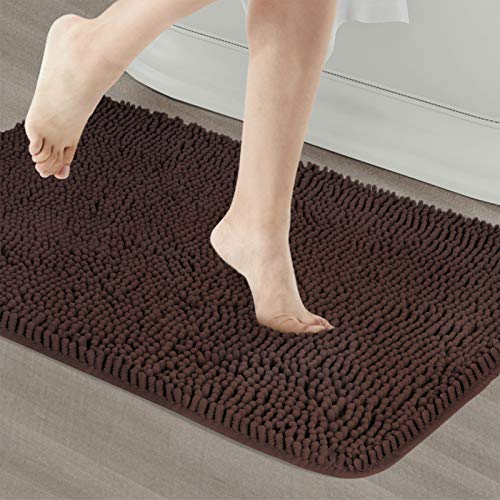 Secura Bathroom Rugs 20x32 Inches – Thick Plush Bath Mat, Ultra Soft Absorbent Bathroom Mat, Non Slip Machine Washable Bath Rugs for Tub, Shower Room Floor (Chocolate Brown) - color: Chocolate Brown, size: 2'8" x 1'8" (Rectangular)