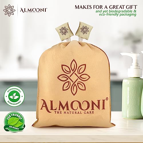 Almooni Natural Loofah Exfoliating Body Scrubber for Men and Women, Real Round Egyptian Loofah Sponge with Consistent Scrub Texture, Large Natural Shower Sponge for Body Exfoliation, 2-Count - size: 2 Count (Pack of 1)