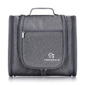 Freegrace Extra Large Hanging Toiletry Bag for Men and Women - Water-Resistant Nylon Travel Bathroom Organizer for Cosmetics, Makeup, and Toiletries - color: Dark Grey