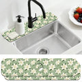 2 Pcs Kitchen Sink Splash Guard Faucet Mat Lily Faucet Mat for Sinks Flowering Plant Absorbing Drying Mats for Kitchen Bathroom, 23.6x5.5inch - color: Lily