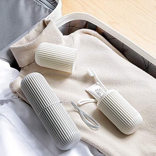 2 PCS Travel Toothbrush Case, Portable Business Trips Camping Wash Cup Holder Organizer, Unbreakable Tooth Brush Suit Organizer for Bathroom Daily Use