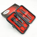 QURIPE 7pcs Manicure Set, Nail Clippers Kit, Stainless Steel Manicure Kit, Nail Clipping Tools Portable Travel Grooming Kit, The Best Gift with Luxurious Case (Black-7) - color: Black