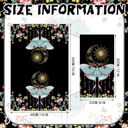 Boyiee Set of 6 Witchy Kitchen Towels Boho Tea Towels Absorbent Mushroom Floral Dish Towels 24 x 16'' Gothic Dish Towels Sun Moon Star Butterfly Hand Towels Gifts for Farmhouse Kitchen Bathroom - color: Moon