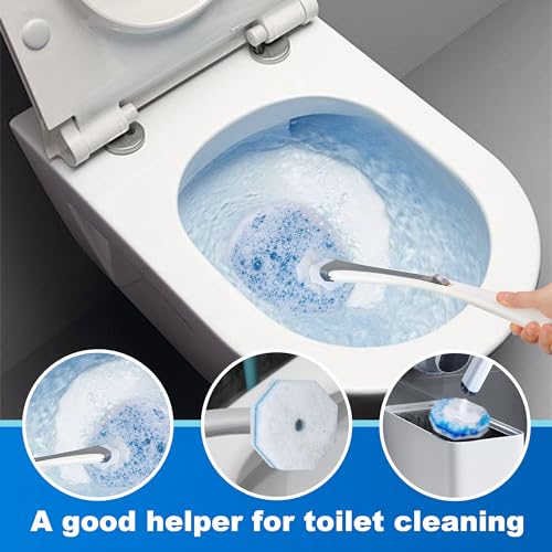 50Pcs Disposable Toilet Brush Refills, Compatible with Most Toilet Brushes for Easy Bathroom Cleaning - Disposable Bowl Cleansing Wand Heads