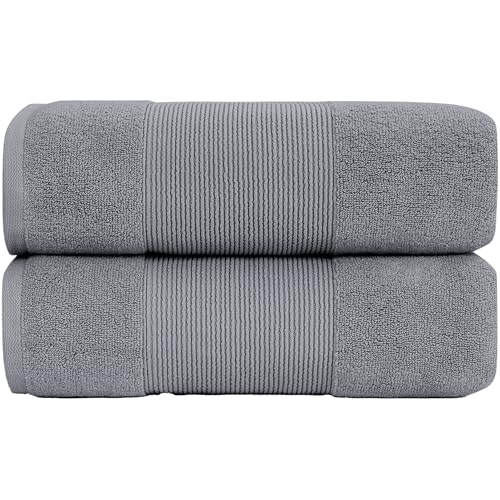 Modern Threads - Air Cloud 2-Pack 100% Zero-Twist Cotton Bath Sheet Set - Super Absorbent & Quick Dry - 500 GSM - Soft & Plush, Charcoal - color: Charcoal, size: 2-Pack Bath Sheet