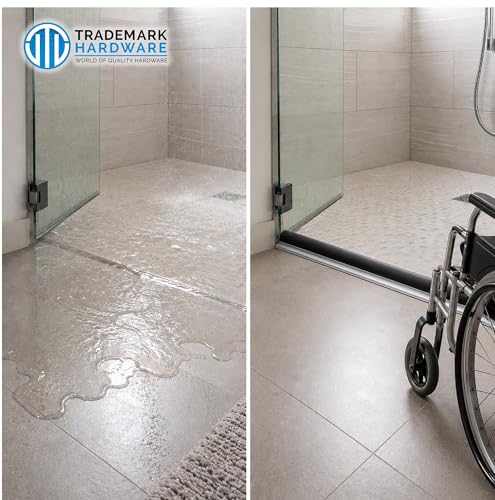 Collapsible Shower Threshold Water Dam, Shower Water Guard, ADA Wheelchair Easy Access, 48 inches Long.