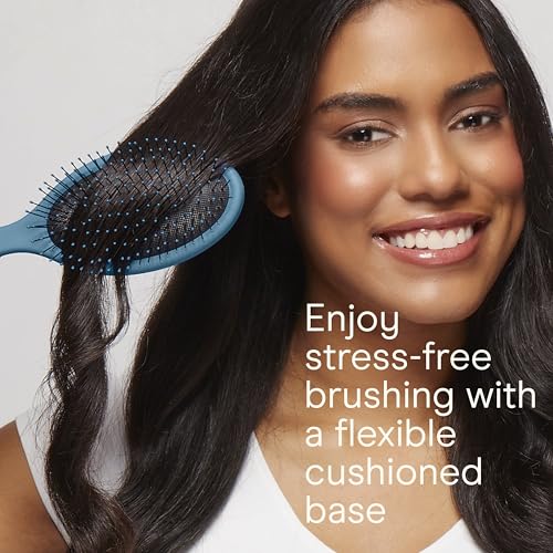 Conair Detangling Hair Brush Set, 3-Pack Detangler Brushes for Wet or Dry Hair, Gentle Detangler for All Hair Types, Bristle Hair Brushes for Women, Beige, Navy, and Coral - color: Beige,Navy,Coral, size: 3 Count Full Size