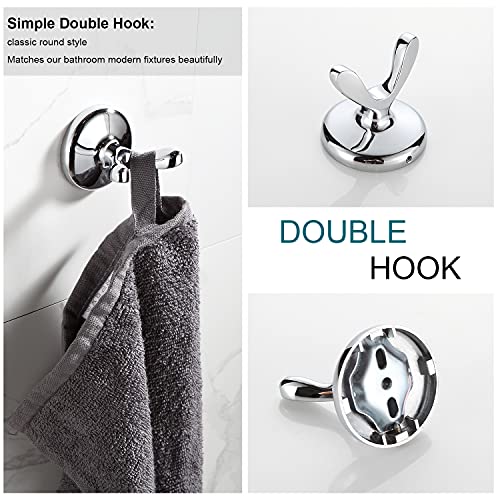 BGL Bathroom Hardware Set, Chrome Adjustable Expandable Towel Bar 4-Piece Bathroom Accessory Set Wall Mounted Robe Hook Toilet Paper Holder Towel Ring Towel Bar - color: Chrome