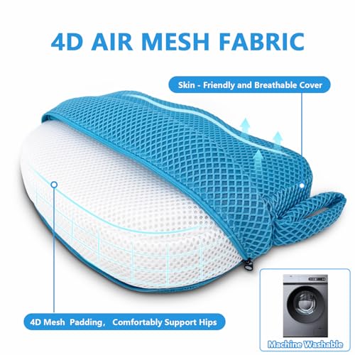 REEZEIVI Hot Tub Booster Seat for Adults,5 Inch Thick SPA Cushion,Weighted Hot Tub Cushion with Non-Slip Bottom,Quick Dry Spa seat,Washable 3D Mesh,Inflatable Hot Tub,Pool, Bathtub (Bue) - color: Bue
