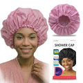 DONNA Super Jumbo Shower Cap – Comfortable Elastic Band, 100% Waterproof Hair Cap for Long Hair, Braids & Thick Styles, Reusable Big Shower Cap for Women, Keeps Hair Dry & Protected, PINK - color: PINK