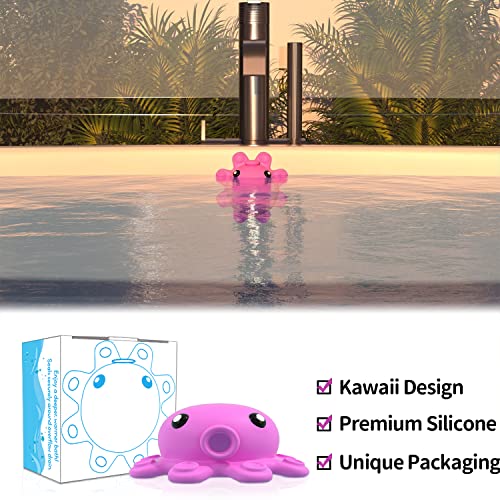 Silicone Bathtub Overflow Drain Cover with Suction Cup - Adds Inches of Water for Deeper Bath, Deep Pink - color: Pink