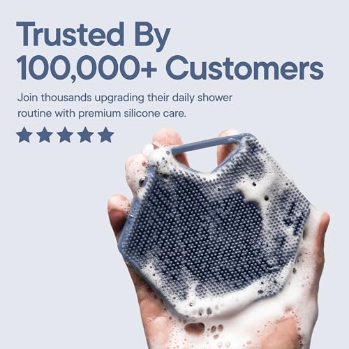 TOOLETRIES Silicone Body Scrubber 2.0, Loofah Alternative - Glacier | Gentle exfoliating shower scrubber that's quick drying, hygienic and longer lasting than traditional loofahs. - color: Glacier