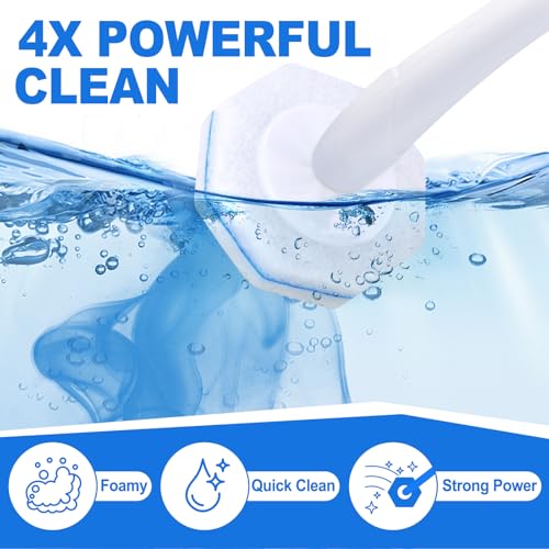 100 Count Disposable Toilet Brush,Toilet Cleaner Wand Refills Compatible with Most Toilet Brushes- No Falling Apart, Fresh Fragrance，4X Cleaning Power，Bathroom Cleaning. - size: 1 Count (Pack of 100)