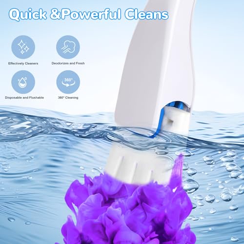 Effacera 36 Refills Disposable Toilet Bowl Paper Bulk Toilet Fresh Flushable Refills for Bathroom Toilet Brush Accessories Supplies Starter Kit (Lavender Scent) - color: Purple - 36 Refills (Lavender Scent)