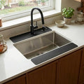 Customizable Kitchen Sink Faucet Mat: 30" Lx5.5 W Absorbent Splash Guard | 2PCS Non-slip Fabric Rubber Mat, Cut to Fit Oval Rectangle Square Faucet & 2,3,4 Holes Irregular Sink with Soap Dispenser - size: 30"Lx5.5"W-2PCS