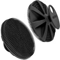 INNERNEED Food-Grade Soft Silicone Body Scrubber Shower Brush Handheld Cleansing Skin Brush, Gentle Exfoliating and Lather Well (Black) - color: Black