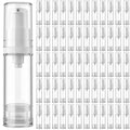 Zhehao 60 Pcs 5 ml Airless Pump Bottle Refillable Plastic Airless Vacuum Dispenser Travel Size Clear Cosmetic Sample Vial Container Jars for Lotion Cream Foundation Liquid Toiletries - size: 5 ml
