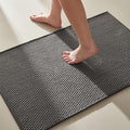 TYUU Bathroom Rugs Non Slip Washable, Super Absorbent Thin Bath Mat Small Quick Dry Low Pile Bathroom Rug, Dark Grey 16"x24" - color: Dark Grey, size: 1'4" X 2' (Rectangular)