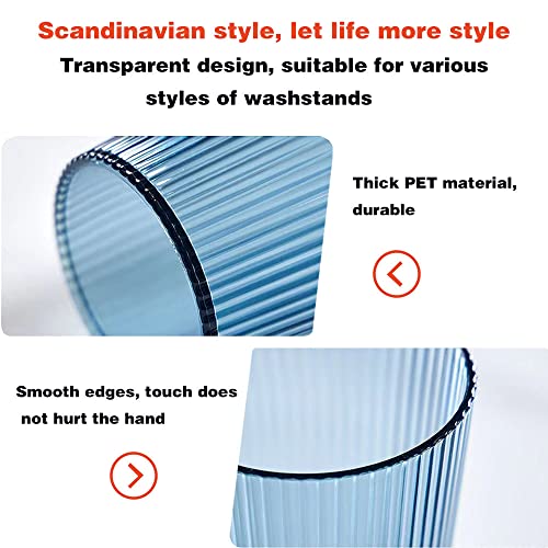 Toothbrush Cup Holder, Bathroom Tumbler, Unbreakable Cup, Reusable mouthwash Cup, mug3PCS (Blue&Clear&Grey)