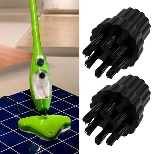 Set of 4 Replacement Nylon Brushes with M8 Thread Compatible with H20 X5 Steam Mops, Multi-Surface Cleaning