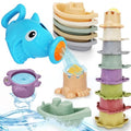 Baby Bath Toys for Toddlers 1-3, 14 Pcs Bathtub Toys for for Kids Age 2-4,Mold Free Bath Boat with Stacking Cup & Watering Can , Water Table Toys for Infants Boys Girls Babies 6-12-18 Months - style: Marine Animals