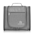 Freegrace Extra Large Hanging Toiletry Bag for Men and Women - Water-Resistant Nylon Travel Bathroom Organizer for Cosmetics, Makeup, and Toiletries - color: Light Grey