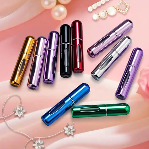 Refillable Perfume Portable Atomizer Bottle Refillable Perfume Spray, Travel Perfume (5ml, 4 Pack) (Silver, Pink, Gold, Black) - color: Silver, Pink, Gold, Black