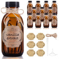 12 Pack 4 oz Vanilla Extract Bottles, Amber Boston Glass Bottle with Cap Empty Brown Glass Bottles for Homemade Vanilla Extract, Essential Oils, Juice, Potion, Syrup, Liquids, Christmas Gift - color: Amber, size: 12 Pack