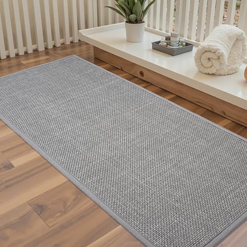 Large Bathroom Rugs Runner Quick Dry Bath Mat, Machine Washable Bathroom Rugs Ultra Thin Door Mat, 17" x 47" Grey Shower Rug - color: Grey, size: Runner(17"x47")