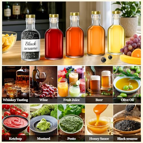 TBWIND 12 Pack 3oz/100ml Clear Glass Bottles with T-Top Cork Stoppers | Premium small refillable bottles. Perfect for homemade liquor, vanilla extract, oil, vinegar, or elegant gift favors. - color: 3oz/ 100ml, size: Clear