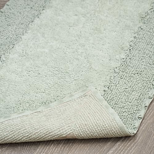 Laura Ashley Ruffle Border Sage Green 27"x 45" 100% Cotton Bath Rug - color: Sage Green, size: 2'3" x 3'9" (Rectangular)