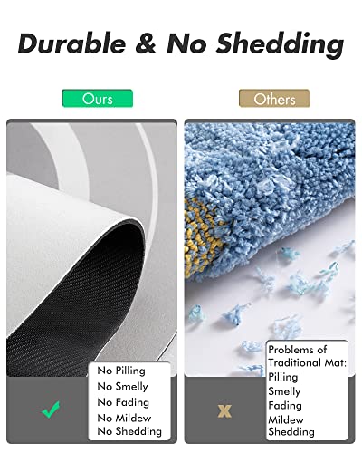 MontVoo Bath Mat - Non Slip, Quick Dry, Stain Resistant Bath Mat Rug for Bathroom Floor - Easy Care Shower Rug for Outside Bathtub - 24"x35" Grey - color: Grey, size: 24"x35"