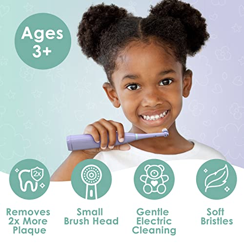 Brusheez Kids’ Electric Toothbrush Set - Safe & Effective for Ages 3+ - Parent Tested & Approved with Gentle Bristles, 2 Brush Heads, Rinse Cup, 2-Minute Timer, & Storage Base (Luna the Llama) - color: Luna the Llama