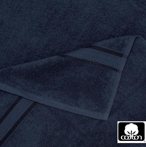 COTTON CRAFT Ultra Soft Hand Towels - 6 Pack - 16x28-100% Cotton Face Towels - Absorbent Quick Dry Everyday Luxury Hotel Bathroom Kitchen Spa Gym Shower Pool Camp Picnic - 580 GSM - Navy - color: Navy Blue, size: 6 Pack Hand Towels