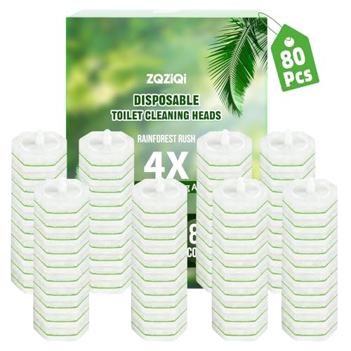 80 Count Toilet Bowl Wand Refills for Clorox, Disposable Toilet Brush | Compatible with Clorox Toilet System, Pre-Loaded Cleaner, 3-Layer Scrub Pads, 4X Cleaning Power , Light Scent - size: 80 Count Green