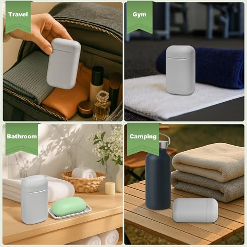 Travel Soap Case soap Holder,Leak Proof with Silicone Sealed lid, Gray | Keep Dry with Drainage Tray,Soap Dish for Travel, Gym, Bathroom, Outdoor, Camping, School - color: Grey