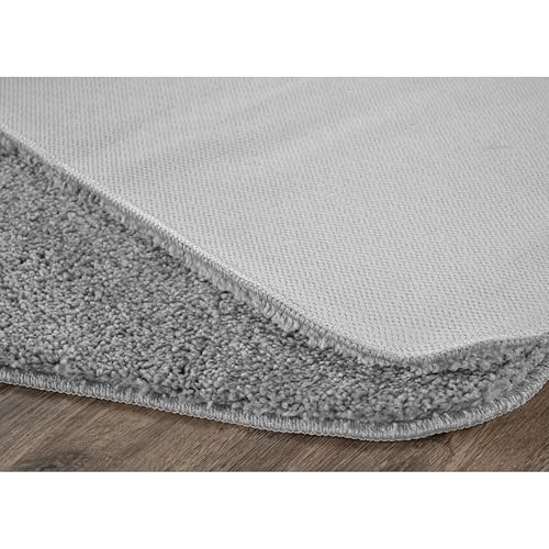 Garland Rug Sedona Bath Rug, Extra Soft Absorbent Plush Bath Rugs, Non-Slip, Quick Drying, Machine Washable, Plush Comfort for Bathroom Floor, Tub and Shower, 21" x 34", Silver - color: Silver, size: 1'9" x 2'10" (Rectangular)