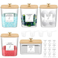 Reallnaive 5 Pcs Laundry Pods Container and Dryer Sheet Holder, 3L Laundry Room Organization Storage Containers with Lids and Labels for Detergent Powder Organizer, Scent Booster, Powder