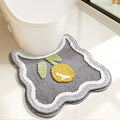 Toilet Bath Rug, U-Shaped Non-Slip Toilet Rug, Flower Rug for Bathroom Floor Soft Plush Microfiber Mat Super Absorbent Washable Bath Shower Mat, 19.5 x 21.5 Inches, Grey - color: Grey