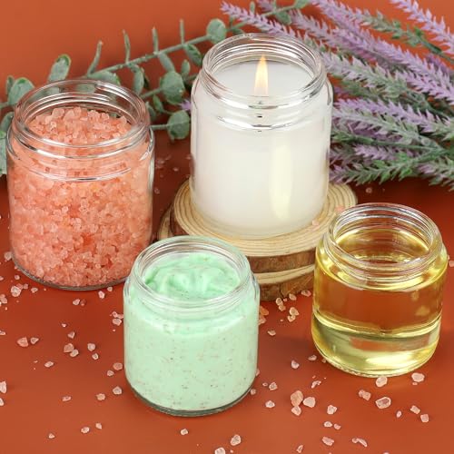 Accmor 8 oz Glass Jars with White Lids, 2 Pack Empty Glass Jars Makeup Sample Container with Inner Liners, Leakproof Round Airtight Cosmetic Travel Containers for Lotions, Creams, Candle Making - color: White, size: 8 Ounce