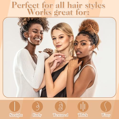 5Pcs Hair Brushes for Women Hair Comb Set Detangler Brush for Men and Women Wet, Dry, Curly and Straight Hair - color: Black