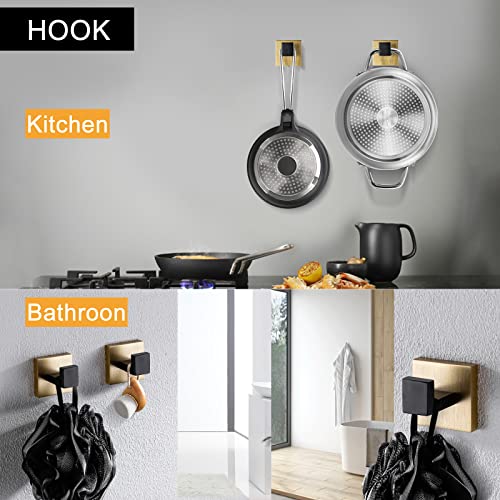 5 Pieces Bathroom Hardware Set Black and Gold Towel Bar Set, Toilet Paper Holder with Shelf, Towel Holder Set in Bathroom, Wall Mounted Stainless Steel, 23.6 Inches - color: Black and Gold