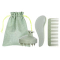 3-in-1 Hair Care Set – Detangling Brush, Wide Tooth Comb & Scalp Massager Brush | Reduces Breakage, Stimulates Scalp & Promotes Healthy Hair Growth – for Curly, Coily, Natural & Straight Hair (Green) - color: Green