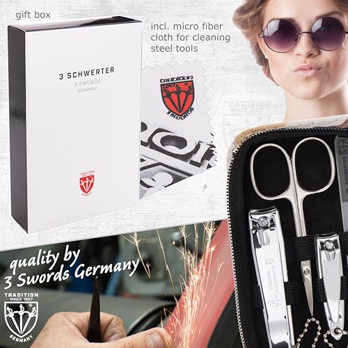 3 Swords Germany - brand quality 8 piece manicure pedicure grooming kit set synthetic leather case camouflage - Made in Germany - color: ARMY/CAMOUFLAGE LOOK