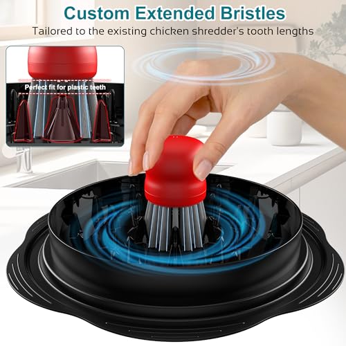 Mini Dish Brush for Cleaning Chicken Shredder, Palm Brush Dish Scrubber with Ergonomic Grip, Kitchen Brush for Washing Dishes, Pans, Pots, Sink (1, Red) - color: Red